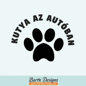 Több variációban kutya az autóban matrica, kutyás autó matrica v1-1