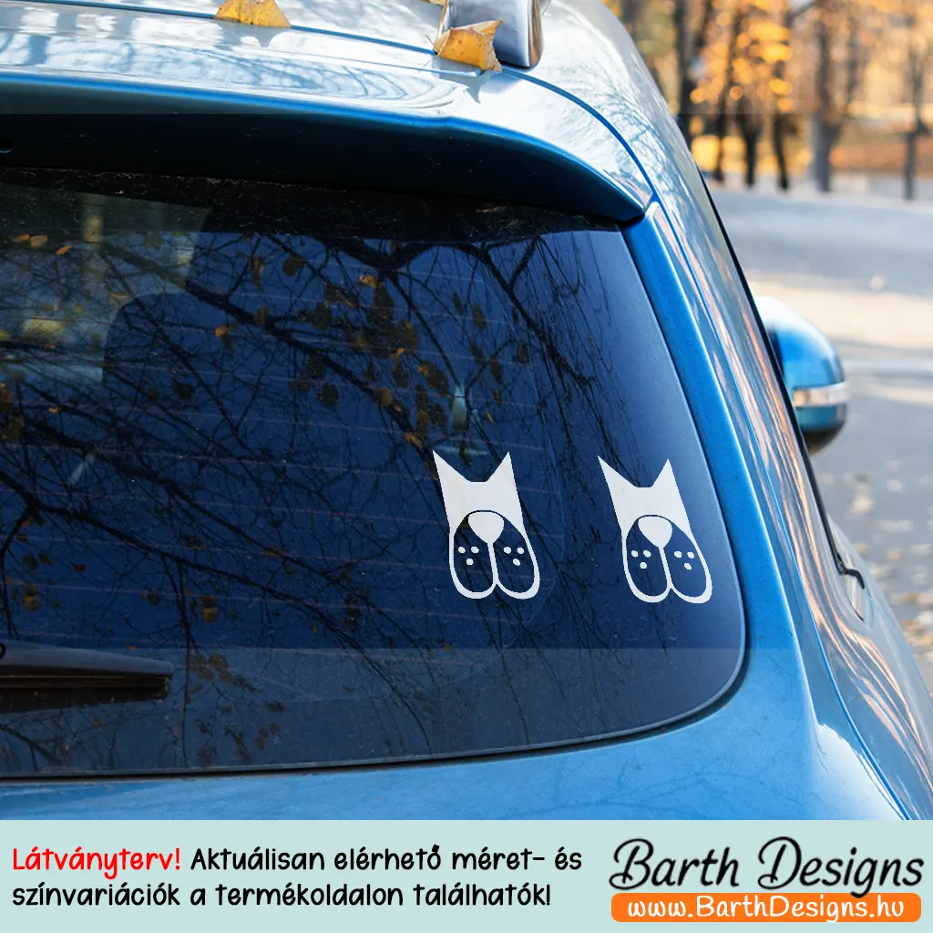 Több variációban kutyás autó matrica szett v1-3