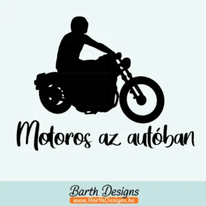 Több variációban motoros az autóban matrica v1-1