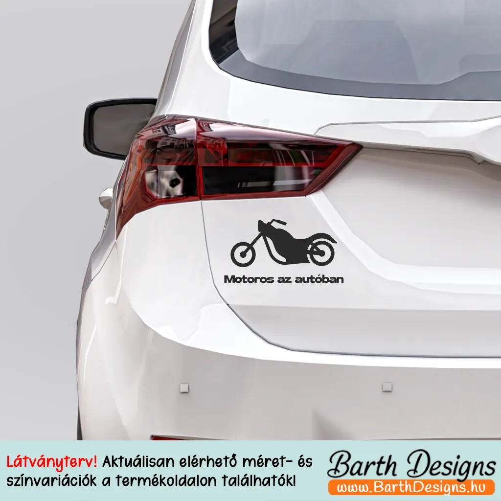 Több variációban motoros az autóban matrica v2-2