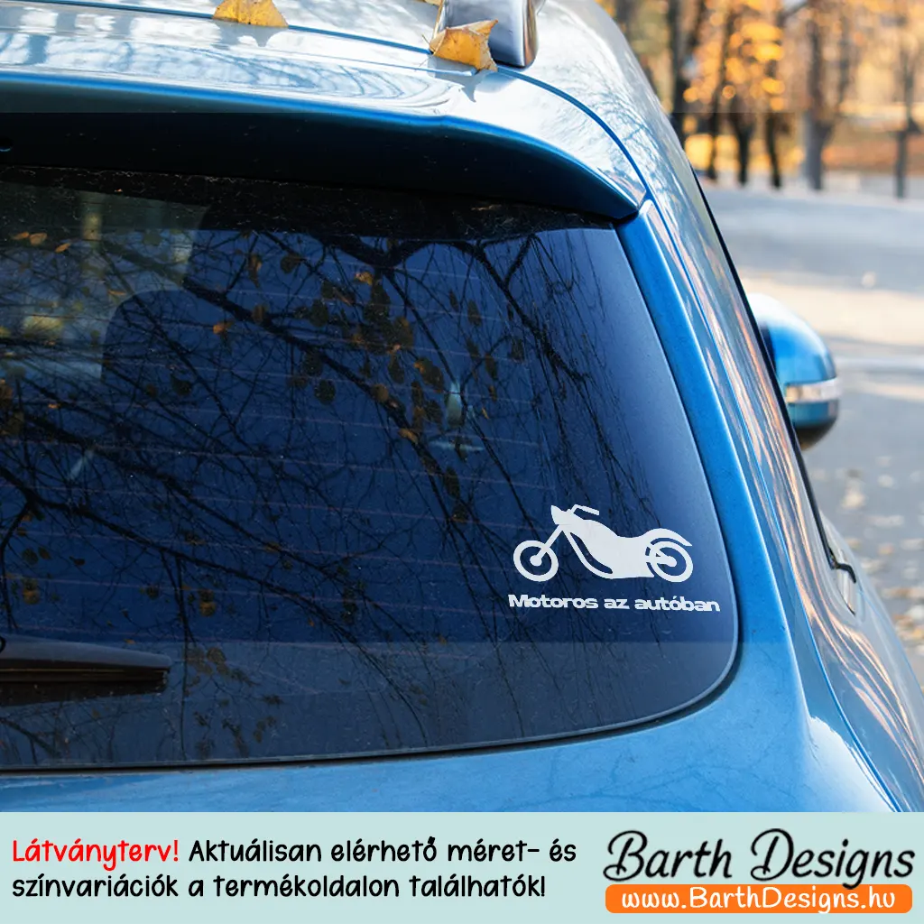 Több variációban motoros az autóban matrica v2-3