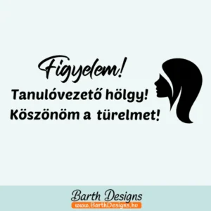 Több variációban női tanulóvezető matrica v7-1