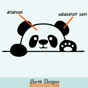 Több variációban panda matrica autóra v2-1