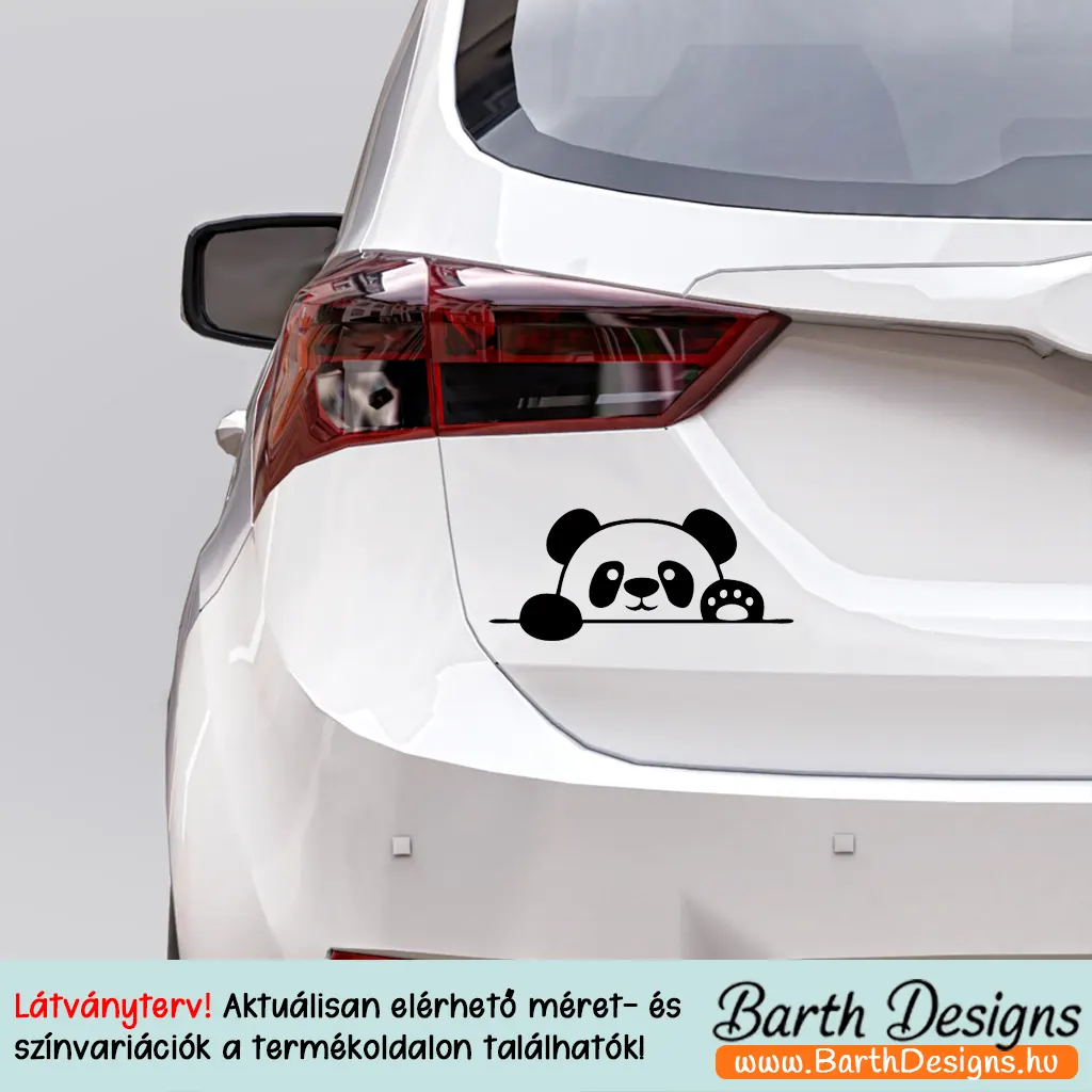 Több variációban panda matrica autóra v2-2