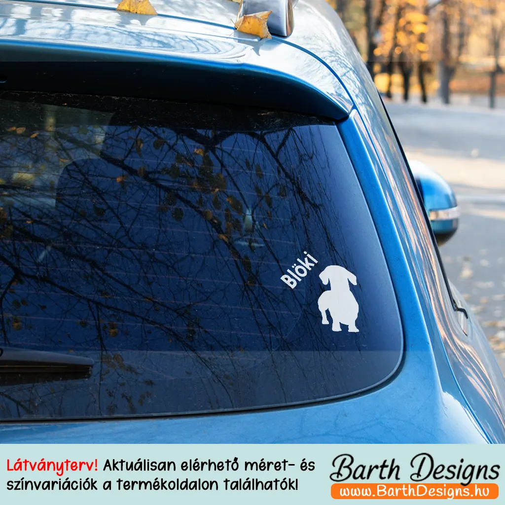 Több variációban tacskó matrica, kutyás autó matrica v3-3