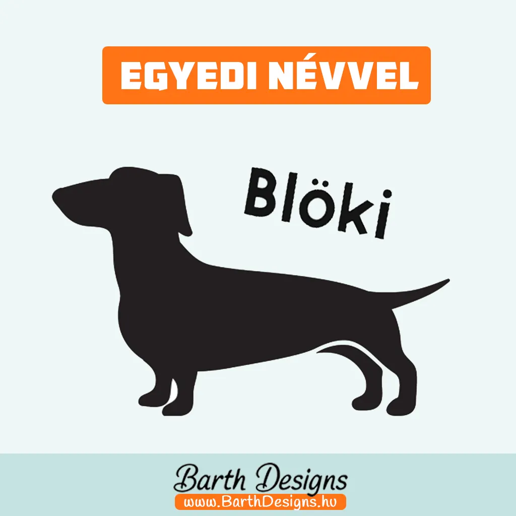 Több variációban tacskó matrica, kutyás autó matrica v5-1