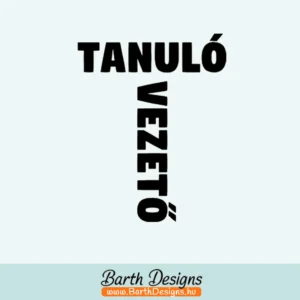 Több variációban tanuló vezető matrica, t betű autóra v01-1