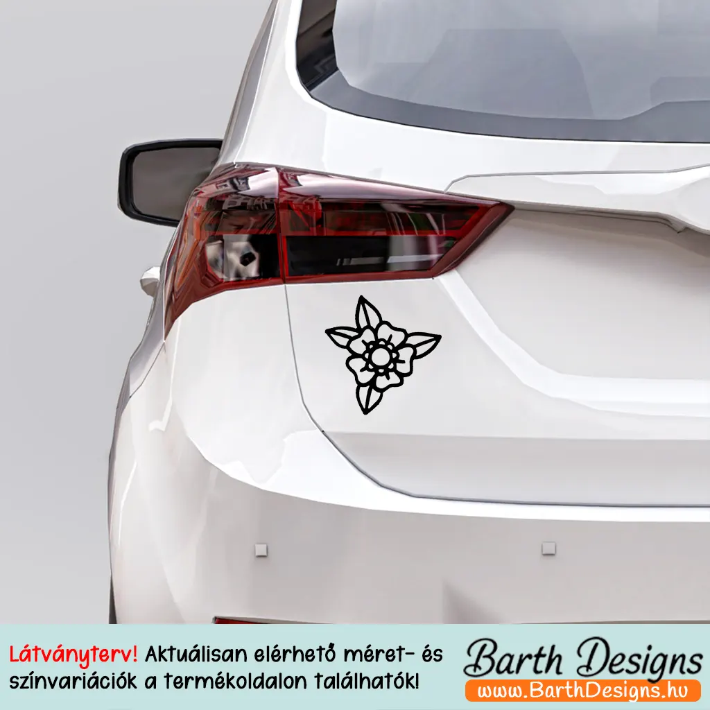 Több variációban virág matrica, csajos autó matrica v14-2