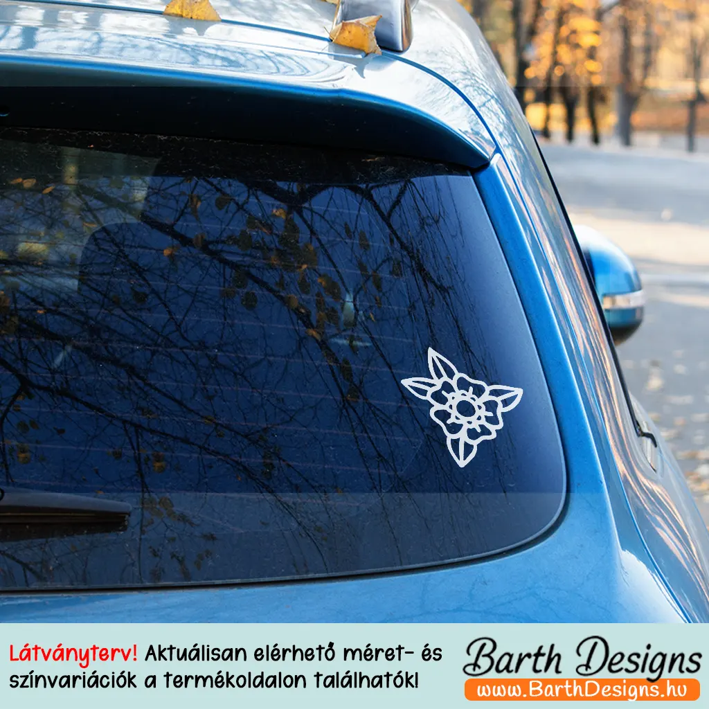 Több variációban virág matrica, csajos autó matrica v14-3