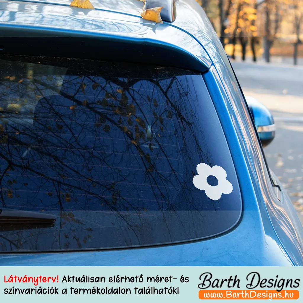 Több variációban virág matrica, csajos autó matrica v4-3