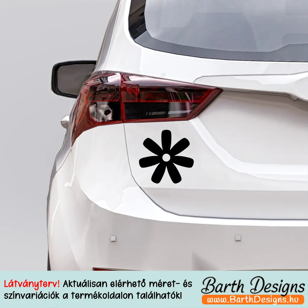 Több variációban virág matrica, csajos autó matrica v8-2