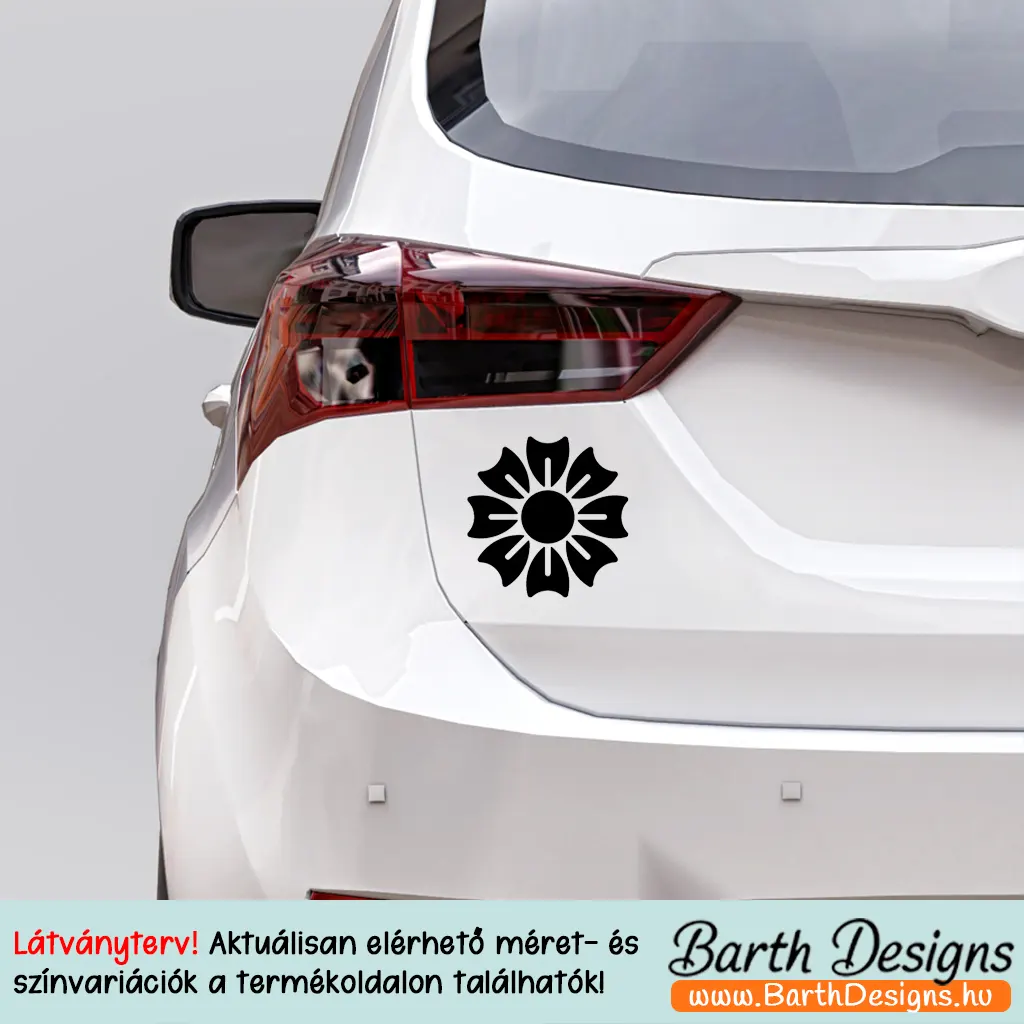 Több variációban virág matrica, csajos autó matrica v9-2