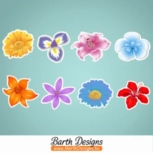 Virágos gyerek bicikli matrica szett 2-1