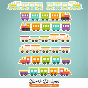 Vonatos gyerek bicikli matrica szett 1-1