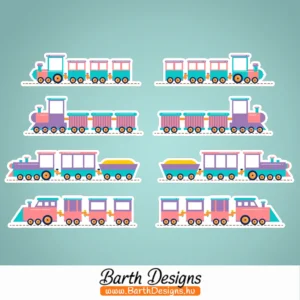 Vonatos gyerek bicikli matrica szett 2-1