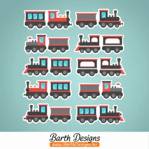 Vonatos gyerek bicikli matrica szett 4-1