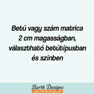 betű vagy szám matrica csomag 2 cm