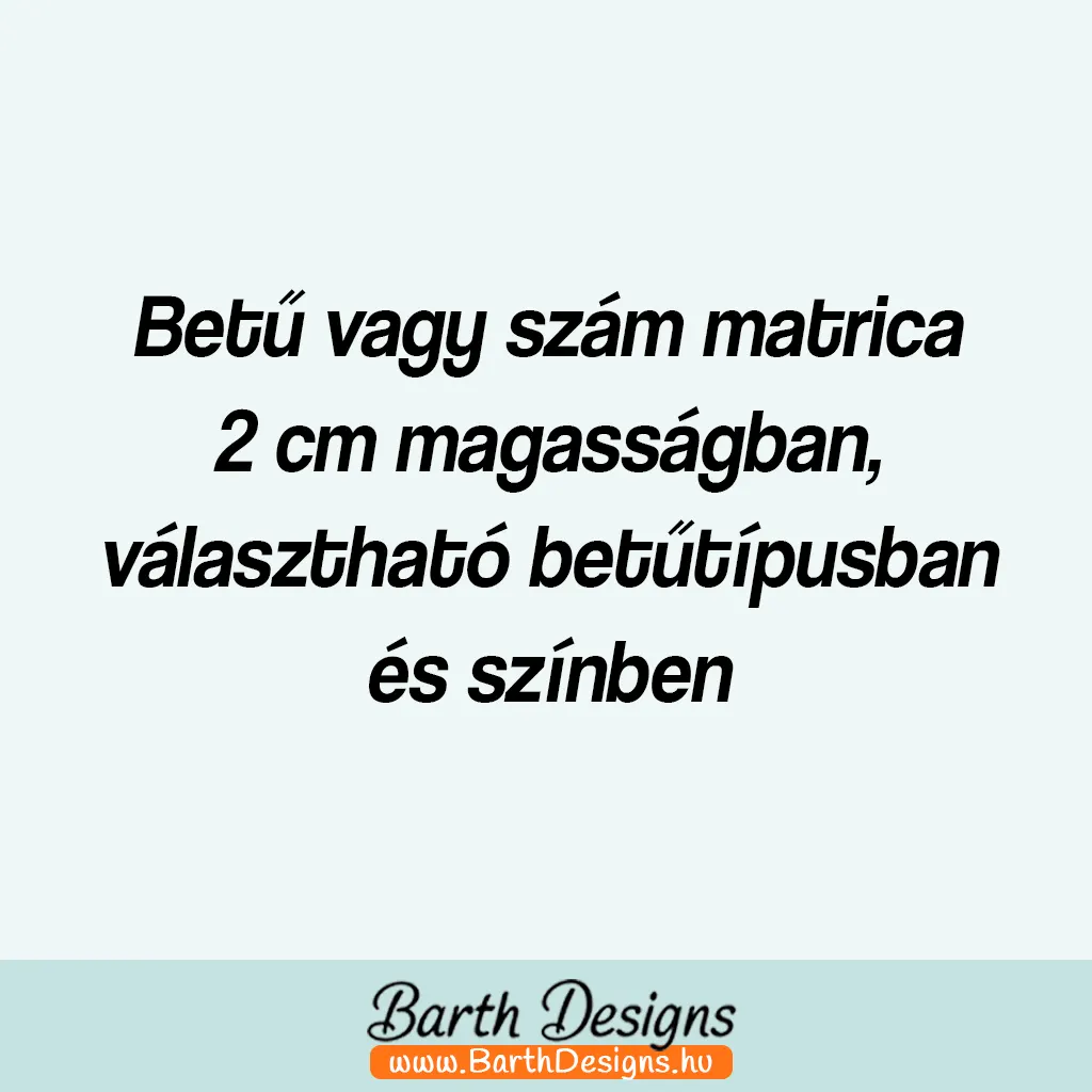 betű vagy szám matrica csomag 2 cm