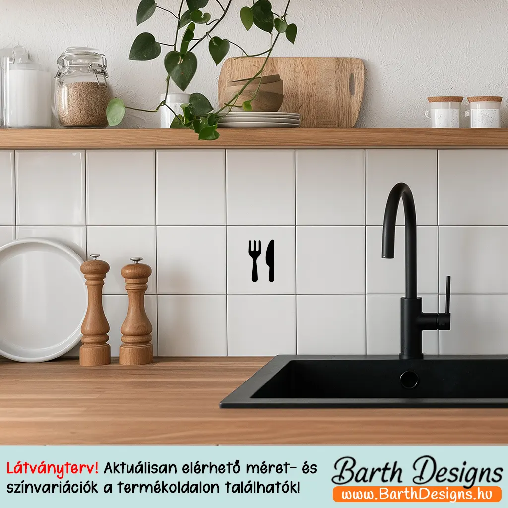 evőeszköz konyhai csempematrica 2-2