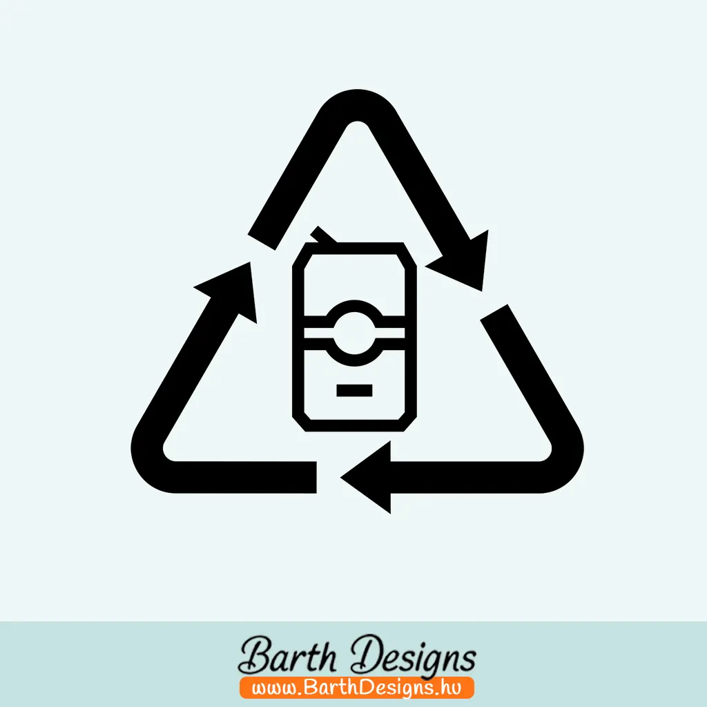 fém szelektív hulladék matrica, kuka matrica 1-1