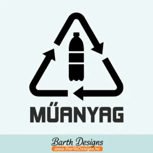 műanyag szelektív hulladék matrica, kuka matrica 2-1