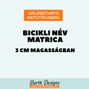 online szerkeszthető név matrica biciklire 3 cm magasságban