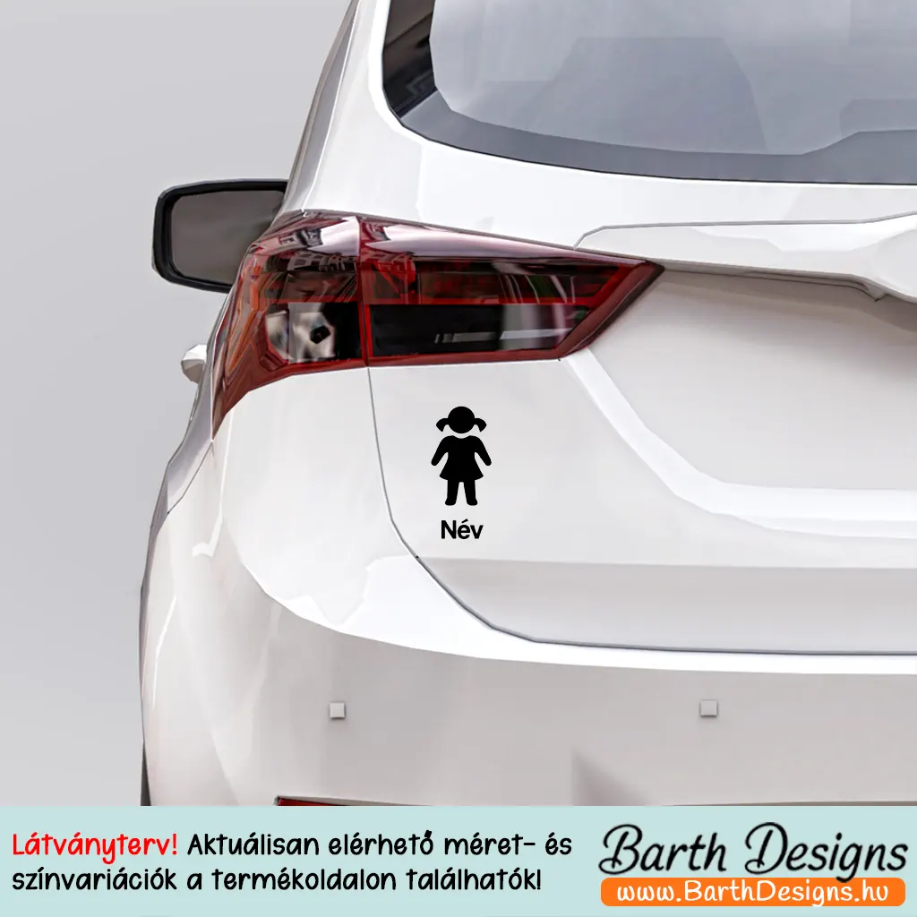 több színben és méretben autó matrica gyerek névvel No1-02