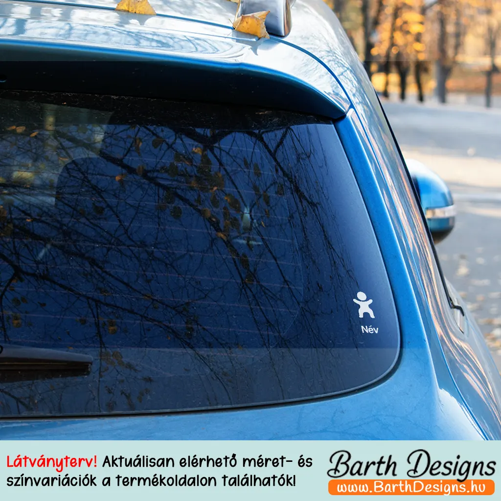 több színben és méretben autó matrica gyerek névvel No5-03
