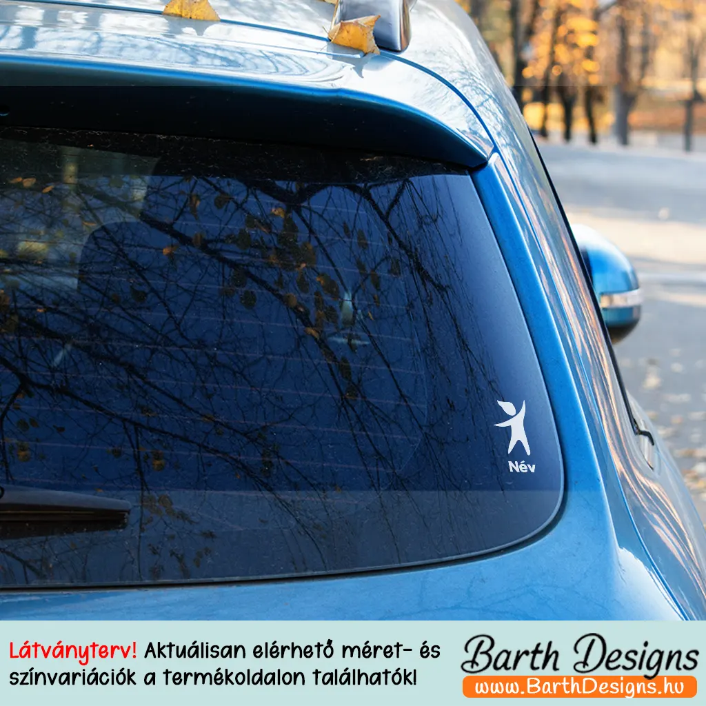 több színben és méretben autó matrica gyerek névvel No6-03