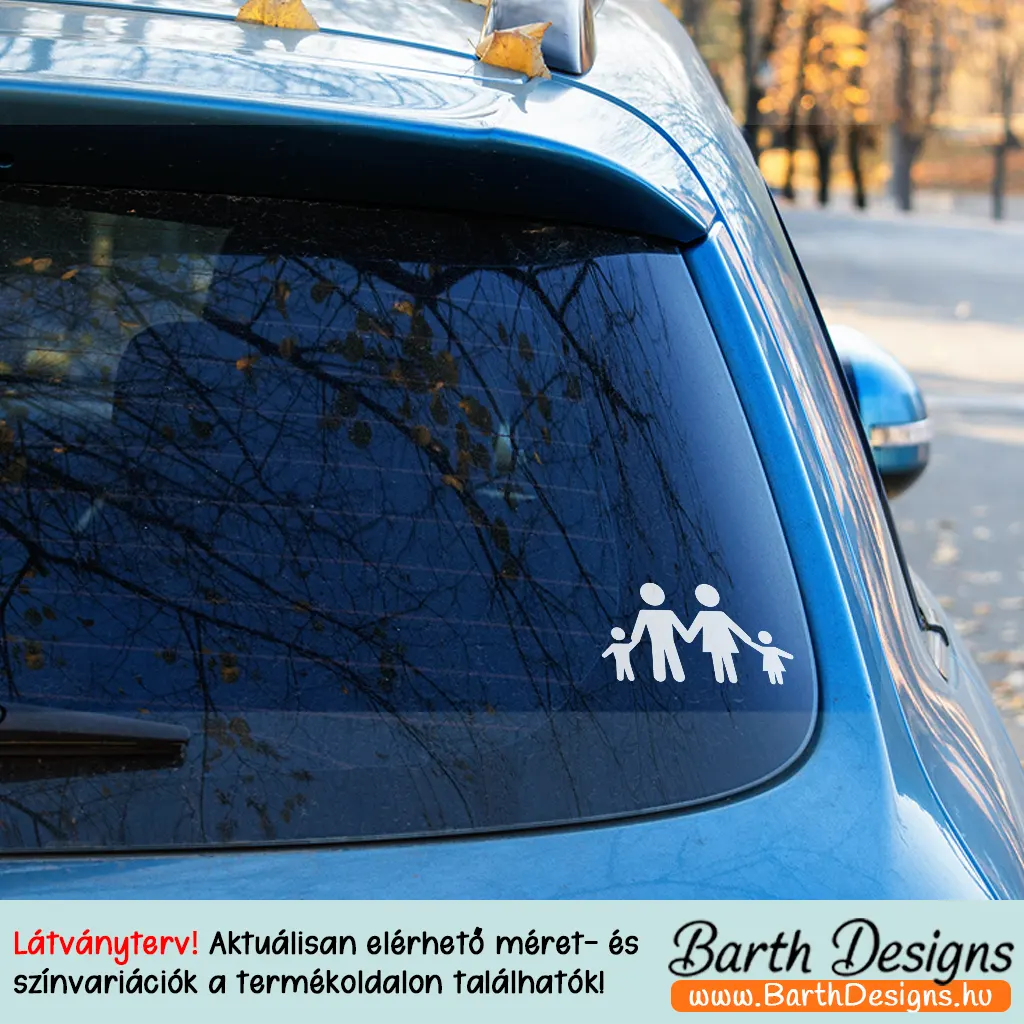 több színben és méretben család autó matrica No7 - 03