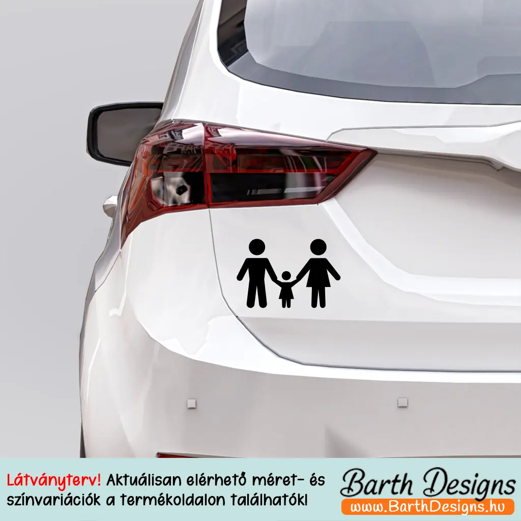 több színben és méretben család autó matrica No9 - 02