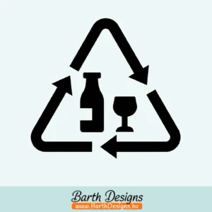 üveg szelektív hulladék matrica, kuka matrica 1-1