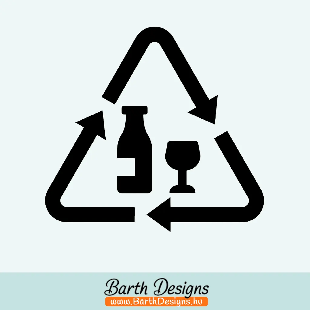 üveg szelektív hulladék matrica, kuka matrica 1-1