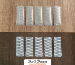 5db-os téglalap alakú fehér fényvisszaverő matrica szett