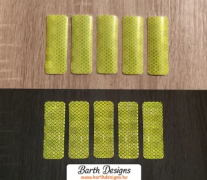 5db-os téglalap alakú neon sárga fényvisszaverő matrica szett