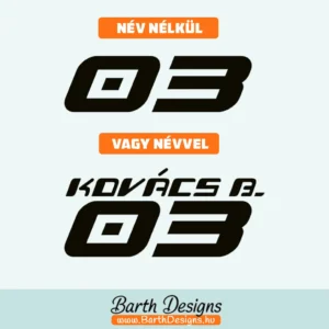 rajtszám matrica design no2