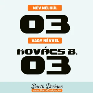 ajtszám matrica design no3