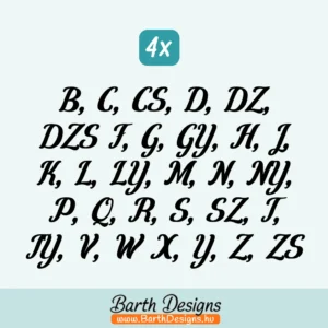 Betű matrica csomag - írott nagybetűk, mássalhangzók