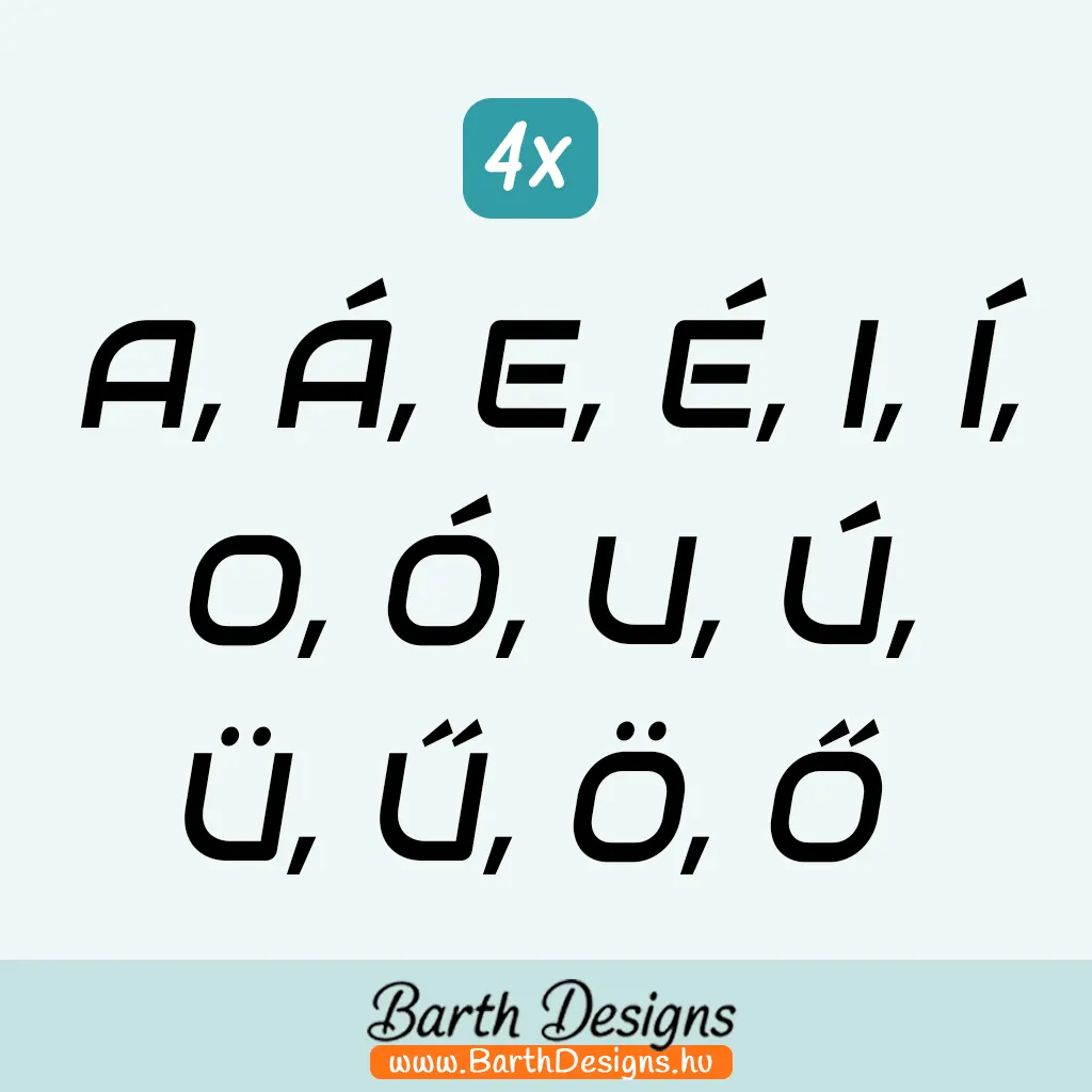 Betű matrica csomag - nyomtatott nagybetűk, magánhangzók