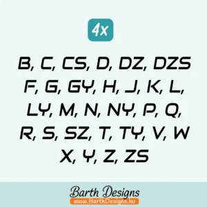 Betű matrica csomag - nyomtatott nagybetűk, mássalhangzók