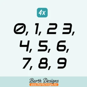 Szám matrica csomag - nyomtatott számok