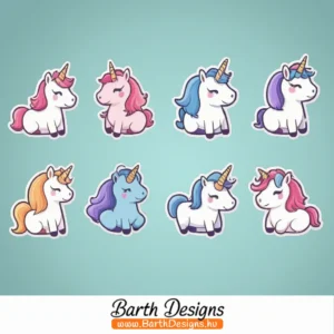 Unikornisos gyerek bicikli matrica szett 1-1