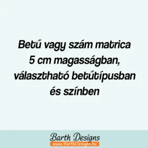 betű vagy szám matrica csomag 5 cm