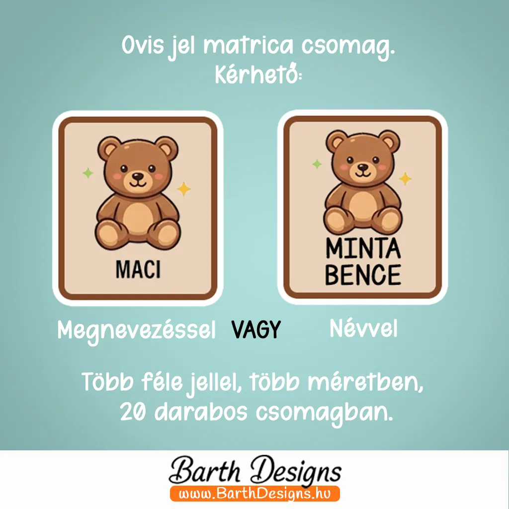 Állatok ovis jel matrica 2-2