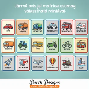 Jármű ovis jel matrica 1