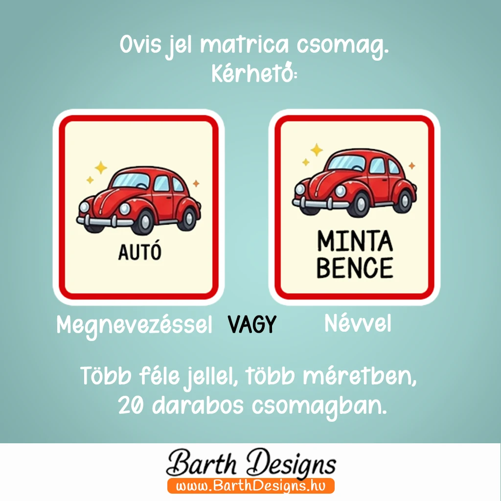 Jármű ovis jel matrica 2