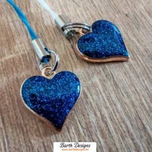 Kék szív apák napi kulcstartó 2