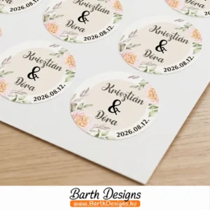 fehér esküvői borítékzáró matrica 2