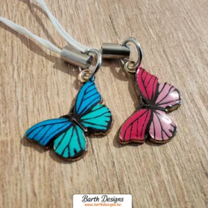 kék és pink pillangó kulcstartó 1