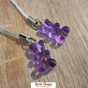 lila gumimaci kulcstartó 1